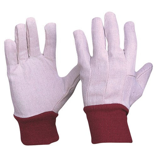 Pro Choice Cotton Drill Red Knit Wrist Gloves Ladies Size - Carton (300 Pairs) (CDR9) Cotton Gloves ProChoice - Ace Workwear
