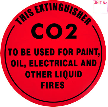 CO2 - Extinguisher Identification Sign - Metal (193mm x 193mm) - (Pack of 5) Fire Safety Sign, signprice FFA - Ace Workwear