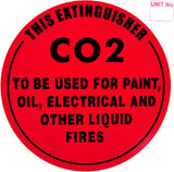 CO2 - Extinguisher Identification Sign (193mm x 193mm) (Pack of 10) Fire Safety Sign, signprice FFA - Ace Workwear