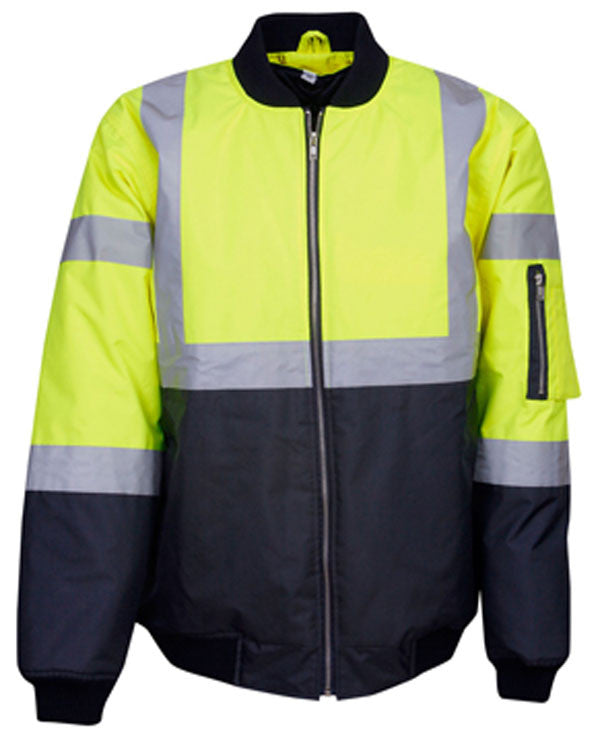 Hi Vis Day/Night Flying Jacket With Reflective Tape (J83) Hi Vis Cold & Wet Wear Jackets & Pants Blue Whale - Ace Workwear