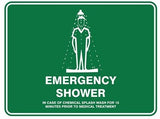 Pratt Emergency Shower Sign (PS2M) 600mm x 450mm Metal (EEMSH6045M) - (Pack of 2) Emergency Signs, signprice Pratt - Ace Workwear