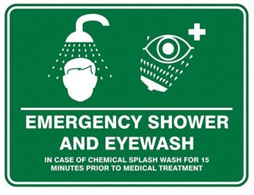 Pratt Emergency Shower & Eyewash Sign (PS6P) 600mm x 450mm Poly (EESAE6045P) - (Pack of 2) Emergency Signs, signprice Pratt - Ace Workwear