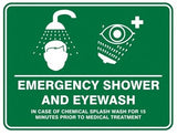Pratt Emergency Shower & Eyewash Sign (PS6M) 600mm x 450mm Metal (EESAE6045M) - (Pack of 2) Emergency Signs, signprice Pratt - Ace Workwear