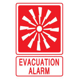 Evacuation Alarm (Small) 155mm x 230mm (Pack of 10) Fire Safety Sign, signprice FFA - Ace Workwear