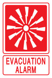 Evacuation Alarm (Small) 155mm x 230mm (Pack of 10) Fire Safety Sign, signprice FFA - Ace Workwear