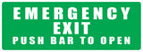 Emergency Exit - Push Bar to Open 320mm x 120mm (Pack of 10) Fire Safety Sign, signprice FFA - Ace Workwear