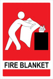 Fire Blanket Sign Large 300mm x 450mm - (Pack of 10) Fire Safety Sign FFA - Ace Workwear