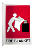 Fire Blanket Angled Location Sign (Small) 155mm x 235mm - (Pack of 10) Fire Safety Sign, signprice FFA - Ace Workwear