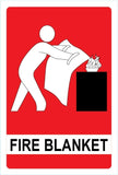 Fire Blanket Sign (Metal) 155mm x 230mm - (Pack of 5) Fire Safety Sign, signprice FFA - Ace Workwear