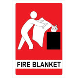 Fire Blanket Sign (Metal) 155mm x 230mm - (Pack of 5) Fire Safety Sign, signprice FFA - Ace Workwear