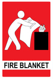 Fire Blanket Sign (Small) 150mm x 225mm - (Pack of 10) Fire Safety Sign, signprice FFA - Ace Workwear