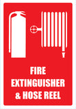 Fire Extinguisher & Hose Reel Angle Sign (Small) 155mm x 235mm (Pack of 10) Fire Safety Sign, signprice FFA - Ace Workwear