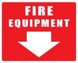 Fire Equipment with ( Arrow ) 250mm x 200mm - (Pack of 10) Fire Safety Sign, signprice FFA - Ace Workwear