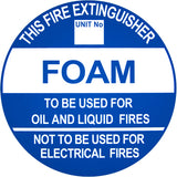 FOAM - Extinguisher Identification Sign - Metal (193mm x 193mm) - (Pack of 5) Fire Safety Sign, signprice FFA - Ace Workwear