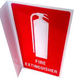 Fire Extinguisher Angled Location Sign (Small) 155mm x 235mm - (Pack of 10) Fire Safety Sign, signprice FFA - Ace Workwear