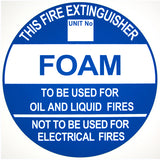 FOAM - Extinguisher Identification Sign (193mm x 193mm) - (Pack of 10) Fire Safety Sign, signprice FFA - Ace Workwear