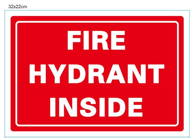 Fire Hydrant Inside Sign 220mm x 320mm - (Pack of 10) Fire Safety Sign, signprice FFA - Ace Workwear