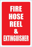 Fire Hose Reel & Extinguisher Sign (Small) 155mm x 230mm - (Pack of 10) Fire Safety Sign, signprice FFA - Ace Workwear