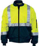 DNC Hi Vis Two Tone Bomber Jacket With CSR Reflective Tape (3762) Hi Vis Cold & Wet Wear Jackets & Pants DNC Workwear - Ace Workwear