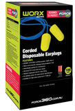 Force 360 Bullet Shaped Corded Disposable Earplug Class 5, 26dB (Box of 100) (HWRX971) Disposable Earplugs Force 360 - Ace Workwear