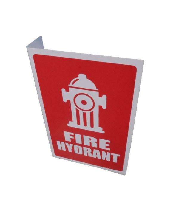 Fire Hydrant Angle Sign with PIC & WORD 155mm x 230mm - (Pack of 10) Fire Safety Sign, signprice FFA - Ace Workwear