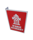 Fire Hydrant Angle Sign with PIC & WORD 155mm x 230mm - (Pack of 10) Fire Safety Sign, signprice FFA - Ace Workwear