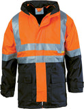 DNC Hi Vis Two Tone 4 in 1 Breathable Jacket with Vest and 3M Reflective Tape (3864) Hi Vis Cold & Wet Wear Jackets & Pants DNC Workwear - Ace Workwear