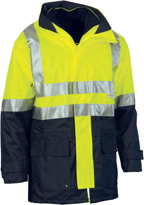 DNC Hi Vis Two Tone 4 in 1 Breathable Jacket with Vest and 3M Reflective Tape (3864) Hi Vis Cold & Wet Wear Jackets & Pants DNC Workwear - Ace Workwear