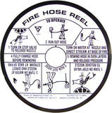 Fire Hose Reel Instruction Label 18cm (Dia) - (Pack of 10) Fire Safety Sign, signprice FFA - Ace Workwear