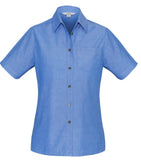 Biz Ladies Wrinkle Free Chambray Short Sleeve Shirt (LB6200) Ladies Shirts Biz Collection - Ace Workwear