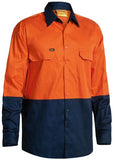 Bisley Two Tone Hi Vis Cool Lightweight Mesh Ventilated Long Sleeve Drill Shirt (BS6895)
