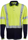 Hi Vis Cotton Back Polo with Reflective Tape Long Sleeve (P74) Hi Vis Polo With Tape Blue Whale - Ace Workwear