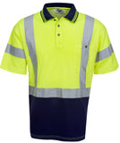 Hi Vis Cotton Back Polo with Reflective Tape Short Sleeve (P75) Hi Vis Polo With Tape Blue Whale - Ace Workwear