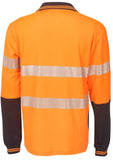 Hi Vis Cotton Back Polo with Segment Taped Long Sleeve (P76) Hi Vis Polo With Tape Blue Whale - Ace Workwear