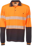 Hi Vis Cotton Back Polo with Segment Taped Long Sleeve (P76) Hi Vis Polo With Tape Blue Whale - Ace Workwear