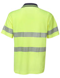 Hi Vis Cotton Back Polo with Segment Taped Short Sleeve (P77) Hi Vis Polo With Tape Blue Whale - Ace Workwear
