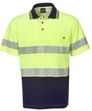 Hi Vis Cotton Back Polo with Segment Taped Short Sleeve (P77) Hi Vis Polo With Tape Blue Whale - Ace Workwear