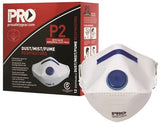 Pro Choice Safety Gear Dust Masks Flat Fold P2+Valve - Box of 12 (PC2122) Disposable Respiratory Mask ProChoice - Ace Workwear