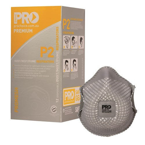 Pro Choice Safety Gear Dust Masks Promesh P2 - Box of 12 (PC821) Promesh Mask ProChoice - Ace Workwear