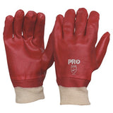 Pro Choice 27cm Red PVC / Knit Wrist Gloves Large - Pack (12 Pairs) (PVC27KW) PVC Gloves ProChoice - Ace Workwear