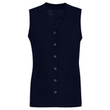 Biz Care Womens Button Front Knit Vest Healthcare Knitwear/Outerwear Biz Care - Ace Workwear
