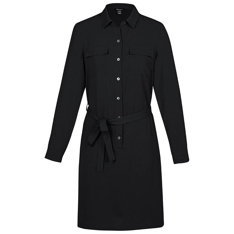 Biz Corporates Womens Chloe Georgette Shirt Dress (RD069L) Corporate Dresses & Jackets, signprice Biz Corporates - Ace Workwear