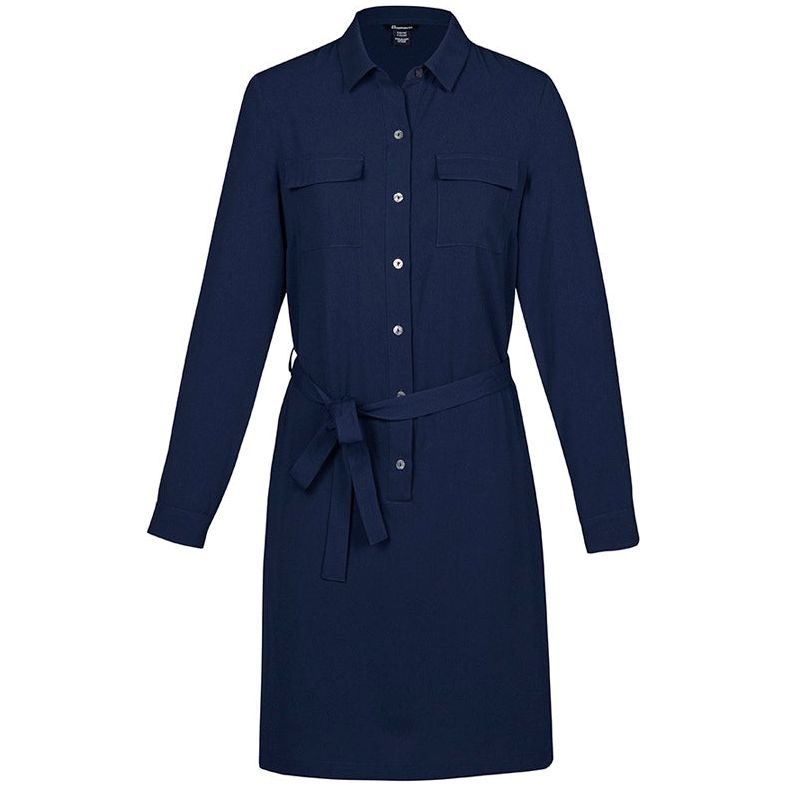 Biz Corporates Womens Chloe Georgette Shirt Dress (RD069L) Corporate Dresses & Jackets, signprice Biz Corporates - Ace Workwear