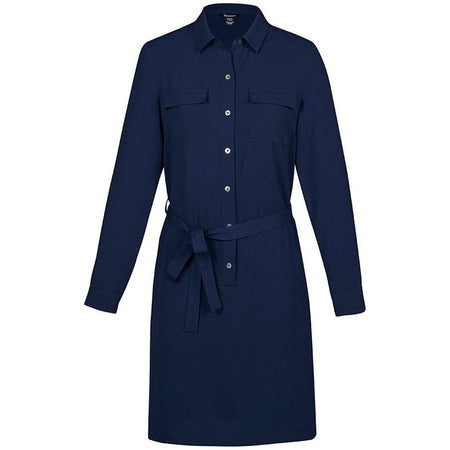 Biz Corporates Womens Chloe Georgette Shirt Dress (RD069L) Corporate Dresses & Jackets, signprice Biz Corporates - Ace Workwear