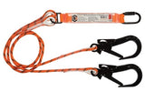 LINQ Double Leg Kernmantle 2M Shock Absorb Rope Lanyard with Hardware KD & ST X2 X2 (RLO2KDST) Double Rope Lanyard, signprice LINQ - Ace Workwear