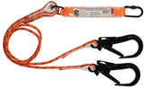 LINQ Double Leg Kernmantle 2M Shock Absorb Rope Lanyard with Hardware KS & ST X 2 (RLO2KSST) Double Rope Lanyard, signprice LINQ - Ace Workwear