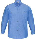 Biz Mens Wrinkle Free Chambray Long Sleeve Shirt (SH112) Mens Shirts Biz Collection - Ace Workwear