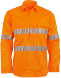 Winning Spirit Unisex Hi-Vis Cool Breeze Closed Front LS Shirt With Perforated Tape (SW87)