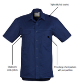Syzmik Mens Light Weight Tradie Shirt - Short Sleeve (ZW120)