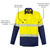 Syzmik Mens Rugged Cooling Hi Vis Segmented Tape L/S Shirt (ZW229)